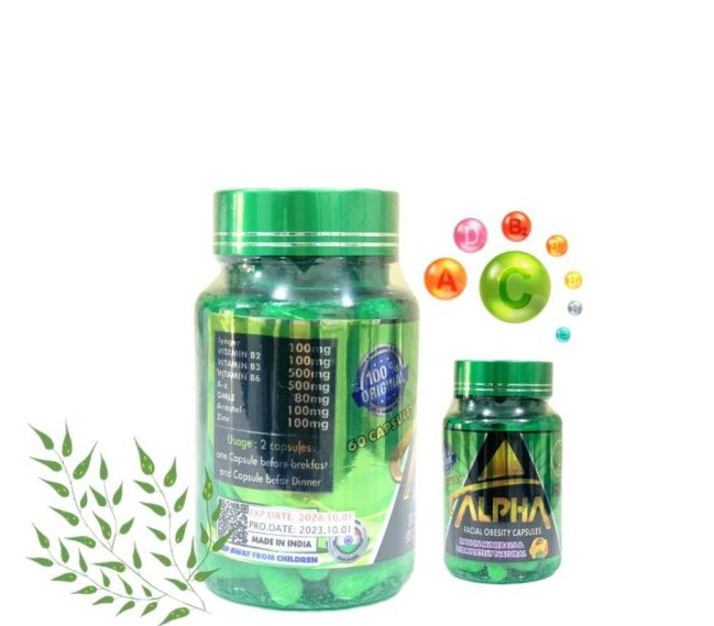 قرص چاقی صورت آلفا ALPHA | پرکننده و حجمدهنده صورت و گونه – ۶۰ عددی سبز رنگ اصل و اورجینال